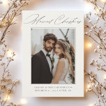 Married Christmas Calligraphy Photo Wedding Holiday Card<br><div class="desc">Share your joy this season with the Married Christmas Elegant Calligraphy Custom Wedding Photo Holiday Card! Featuring a favourite wedding photo and graceful calligraphy, this card is the perfect way to celebrate your first holiday together as newlyweds. With its sophisticated design and heartfelt holiday wishes, it’s a beautiful keepsake to...</div>