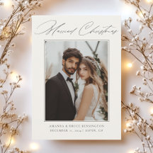 Married Christmas Calligraphy Photo Wedding