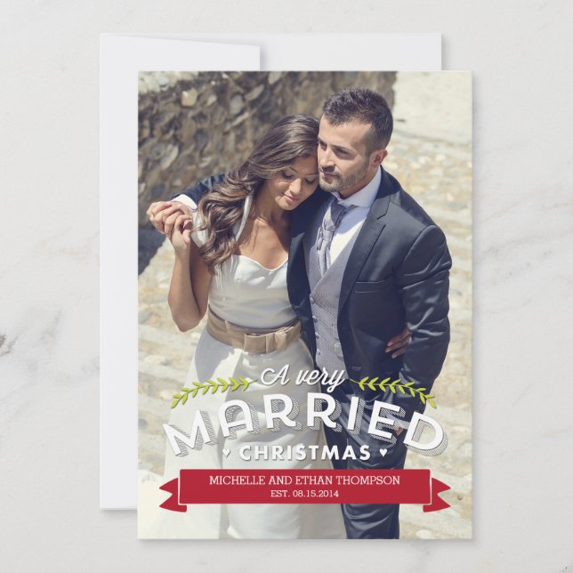 Married Christmas Holiday Photo Cards (Front)