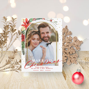Married Christmas Holiday Wedding Announcement 