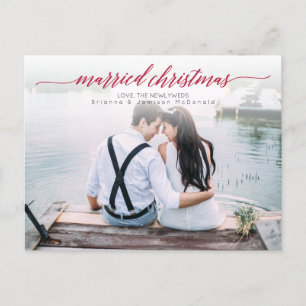 Married Christmas Newlywed Photo Holiday Postcard