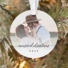 Married Christmas Newlywed Photo Keepsake