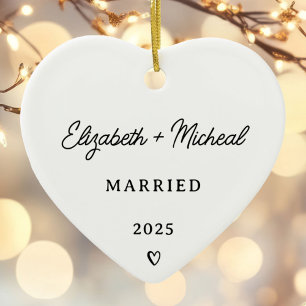 Married Christmas Ornament Heart Ornament