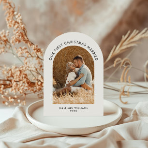Married Christmas Photo Arch Christmas Card