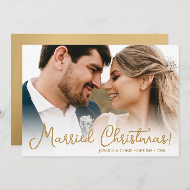 Married Christmas Photo Holiday Card (Front/Back)