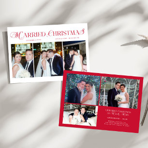 Married Christmas Photo Newlywed Couples Wedding Holiday Card