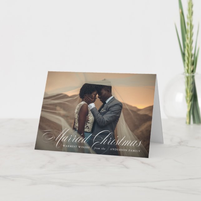 Married Christmas | Red Holiday Folded Card (Front)