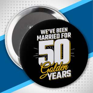 Married Couple 50 Years 50th Wedding Anniversary 10 Cm Round Badge