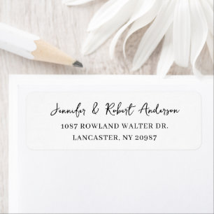 Married Couple Custom Script Wedding Return Address Label