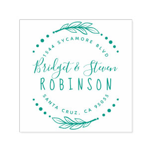 Married Couple Hand Drawn Script Return Address Self-inking Stamp