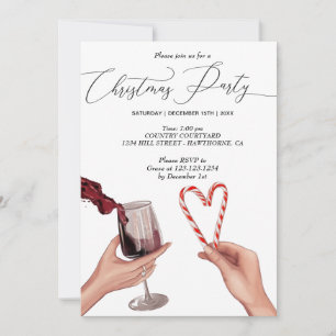 married couple hands christmas party invitation