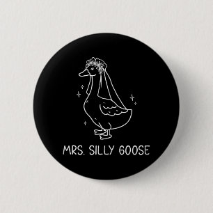 Married Couple Matching Mrs. Goose Newlywed 6 Cm Round Badge