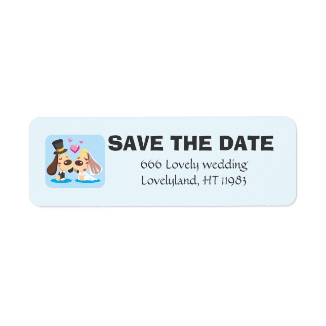 Married Dog Couple Return Address Label (Front)