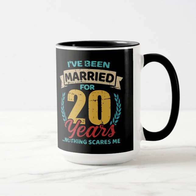 Married for 20 years 20th wedding anniversary mug (Right)