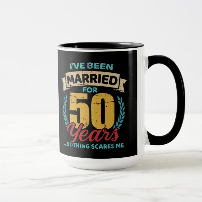 Married for 50 years golden wedding anniversary mug (Right)