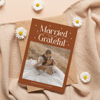 Married & Grateful Wedding Photo Terracotta