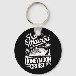 Married Honeymoon Cruise 2026 Tropical Bride Groom Key Ring
