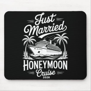 Married Honeymoon Cruise 2026 Tropical Bride Groom Mouse Pad