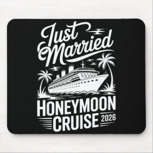 Married Honeymoon Cruise 2026 Tropical Bride Groom Mouse Pad