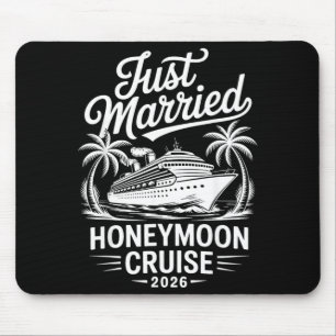 Married Honeymoon Cruise 2026 Tropical Bride Groom Mouse Pad
