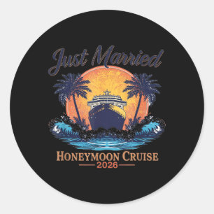 Married Honeymoon Cruise 2026 Wedding Trip Ocean Classic Round Sticker