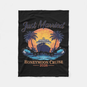 Married Honeymoon Cruise 2026 Wedding Trip Ocean Fleece Blanket