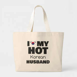 Married Hot Korea Man I Love My Hot Korean Husband Large Tote Bag