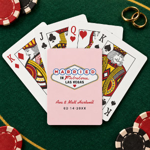 Married in Fabulous Las Vegas Blush Pink Playing Cards