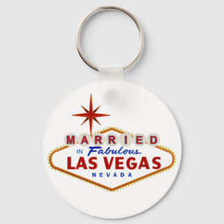 Married in Fabulous Las Vegas, Nevada neon sign Key Ring