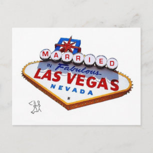 MARRIED In Fabulous Las Vegas Postcard