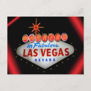 Married in Fabulous Las Vegas Wedding Announcement Postcard