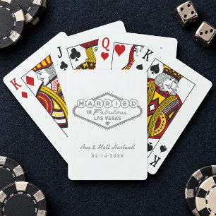 Married in Fabulous Las Vegas White Silver Playing Cards