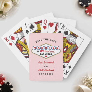 Married in Fabulous Vegas Wedding Save the Date Playing Cards