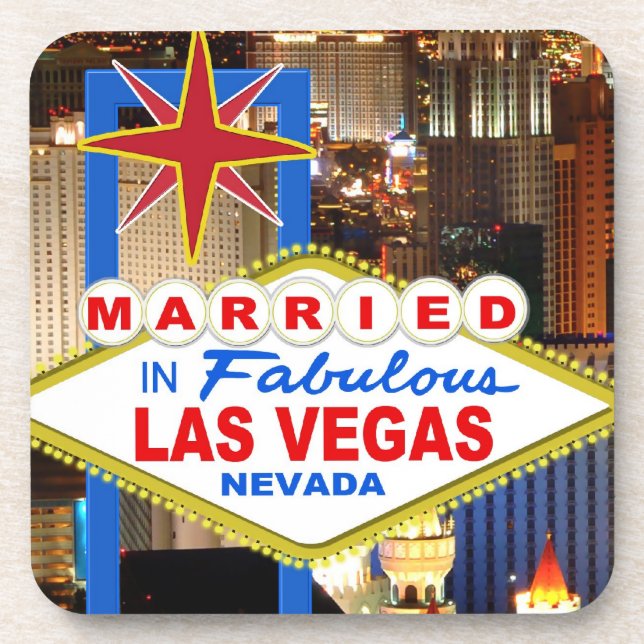 Married In LAS VEGAS Coasters (Front)