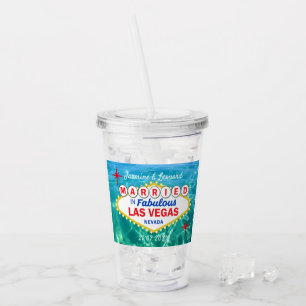 Married in Las Vegas Honeymoon Pool Party Acrylic Tumbler
