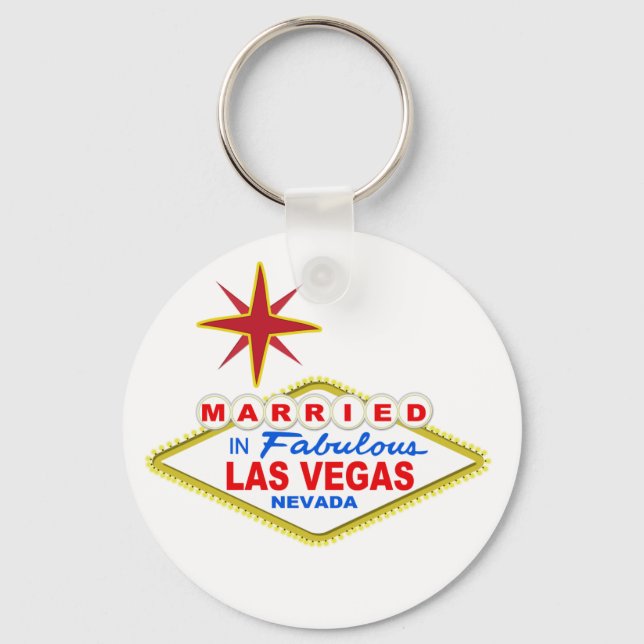 Married In Las Vegas Key Ring (Front)