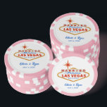 Married in Las Vegas Pink Casino Wedding Favour Poker Chips<br><div class="desc">Get ready for a memorable Las Vegas wedding with these customisable married in las vegas wedding poker chips.</div>