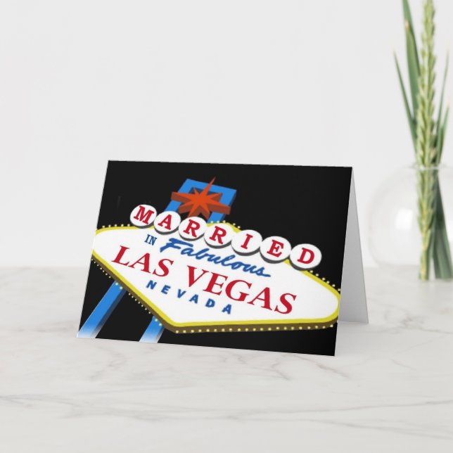 Married in Las Vegas Sign Card (Front)