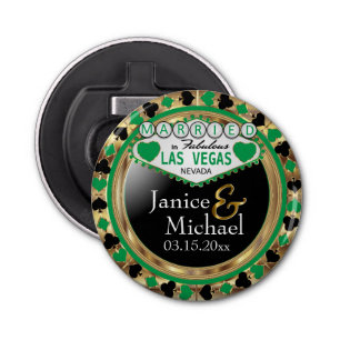Married in Las Vegas Style - Green Bottle Opener