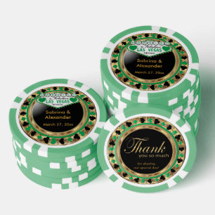 Married in Las Vegas - Thank You Green Poker Chips