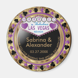 Married in Las Vegas - Thank You - Purple Magnet