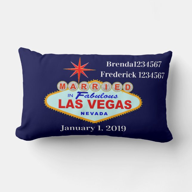 Married In Las Vegas Throw Pillow (Front)