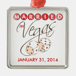 Married in Vegas Dice Keepsake Ornament