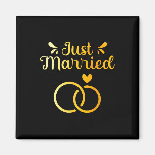 Married Just Wedding Marriage Groom Bride Husband Magnet