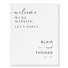 Married Let's Party Wedding Reception Welcome