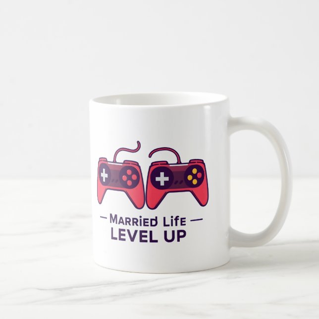 Married Life Level Up Gaming Art Coffee Mug (Right)