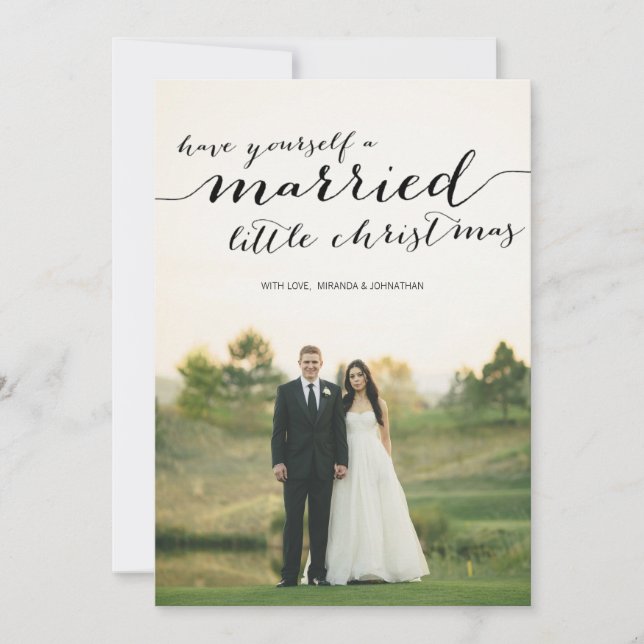 Married Little Christmas Photo Flat Cards (Front)