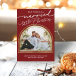 Married Little Christmas Wedding Announcement<br><div class="desc">Lovely arched-themed photo Christmas card. Easy to personalise with your details. Please get in touch with me via chat if you have questions about the artwork or need customisation. PLEASE NOTE: For assistance on orders,  shipping,  product information,  etc.,  contact Zazzle Customer Care directly https://help.zazzle.com/hc/en-us/articles/221463567-How-Do-I-Contact-Zazzle-Customer-Support-.</div>