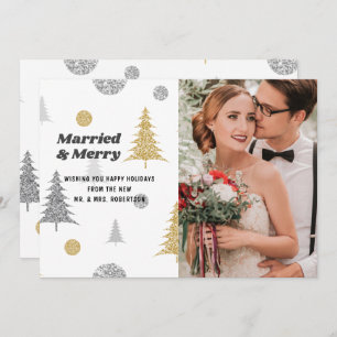 Married & Merry Festive Glitter Photo