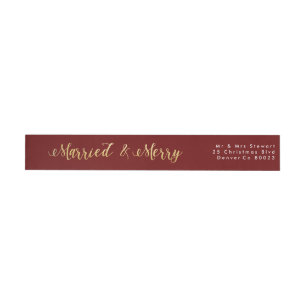 Married & Merry   First Christmas Wrap Around Label